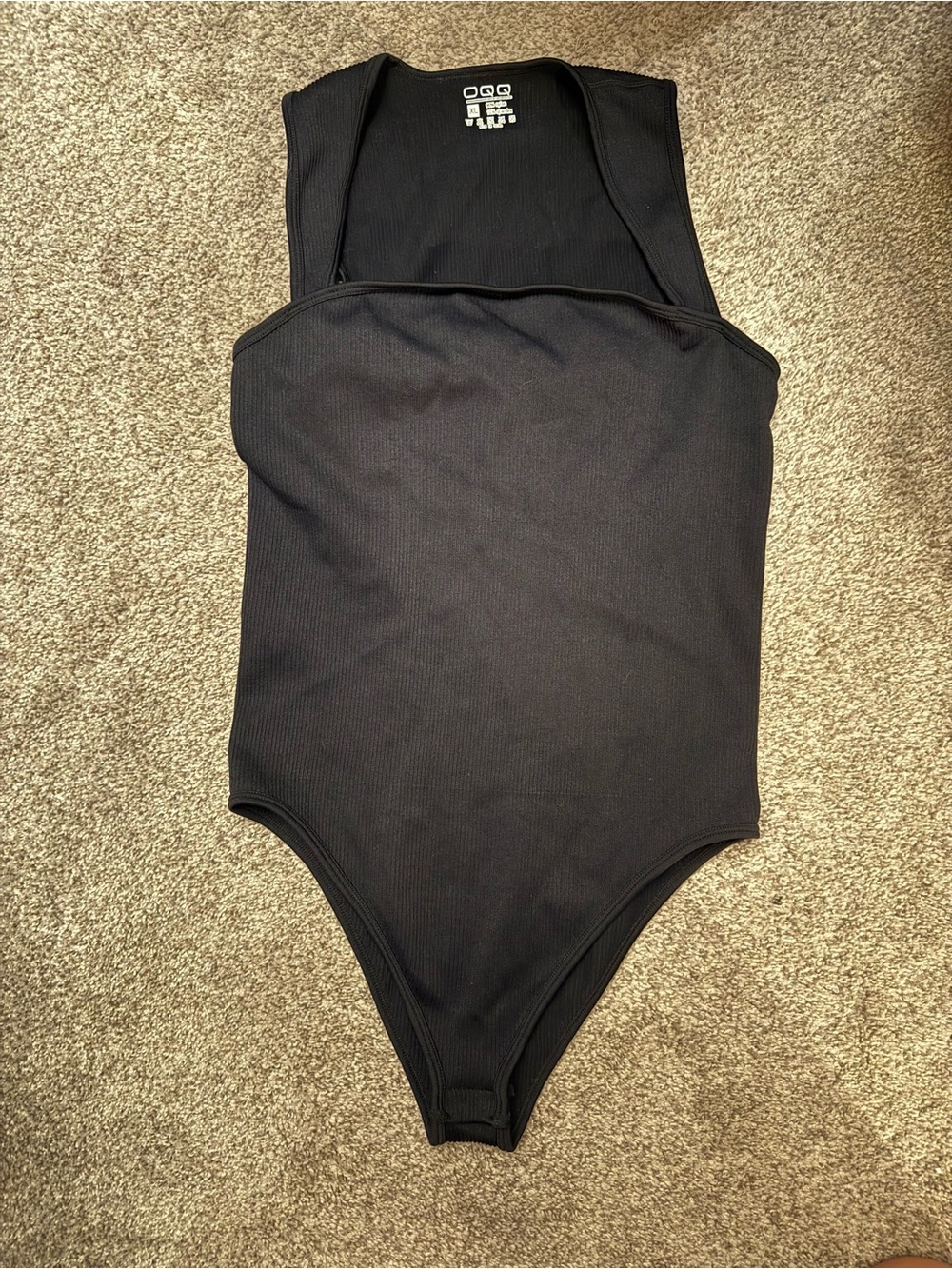Ribbed Black Women's Bodysuit - Slim Tank Style